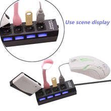 4-port USB hub with Nextrends.in switches and LED indicators
