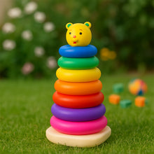 Plastic Baby Kids Teddy Stacking Ring Jumbo Stack Up Educational Toy 7pc